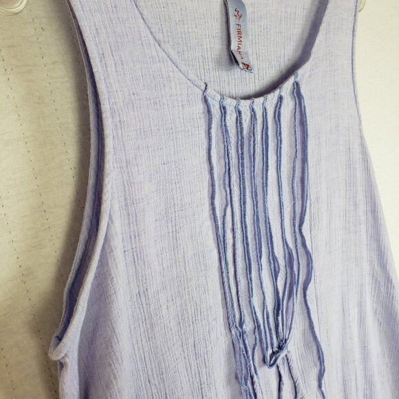 Firmiana Linen Blend Dress Lagenlook Ombre Sharkbite Hem Pockets sz M Oversized - Picture 13 of 14